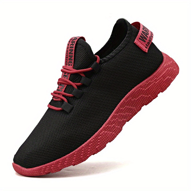 Men's Knitted Breathable Lightweight Comfy Casual Shoes For Traveling Jogging, Spring And Summer