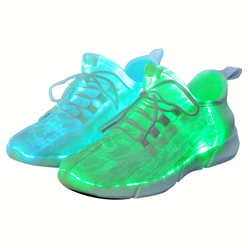 Fiber Optic Shoes For Party And Casual Shoes For Men And Women USB Recharge Glowing Sneakers Man Light Up Shoes Lightweight Casual Shoes